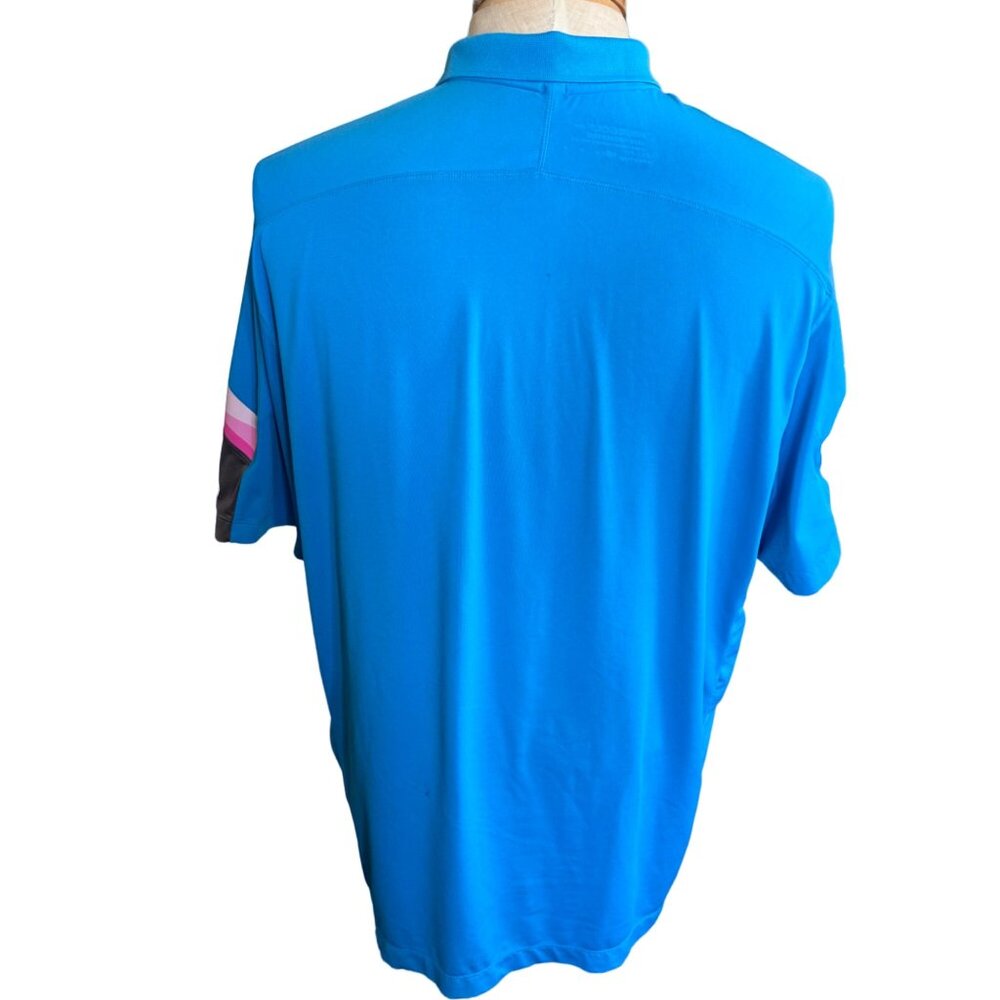 Nike Golf Tour Performance Dri Fit Polo Shirt Men XL Blue Colorblock S/S Logo S - Picture 12 of 14
